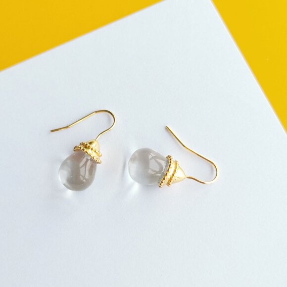 Noel Demi Gold Clear Crystal Earrings by Julie Vos - Picture 3 of 4